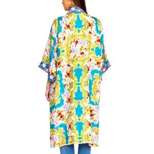 NEW Johnny Was Rivoray Nani Kimono Reversible Long Coat Silk Embroidered Size L